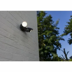 Applique murale d'extérieur Lutec SHRIMP LED Noir, 1 lumière, Détecteur de mouvement