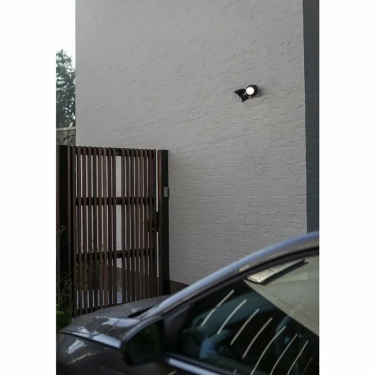 Applique murale d'extérieur Lutec SHRIMP LED Noir, 1 lumière, Détecteur de mouvement