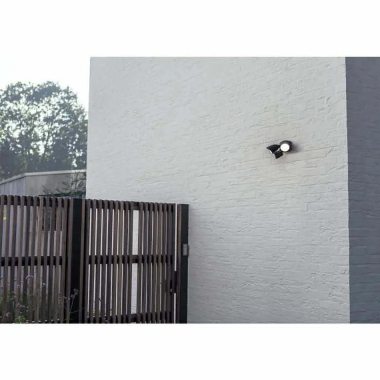 Applique murale d'extérieur Lutec SHRIMP LED Noir, 1 lumière, Détecteur de mouvement
