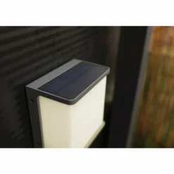 Applique murale d'extérieur Lutec DOBLO LED Anthracite, 1 lumière, Détecteur de mouvement