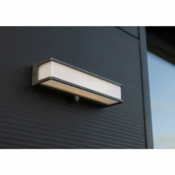 Applique murale d'extérieur Lutec DOBLO LED Anthracite, 1 lumière, Détecteur de mouvement