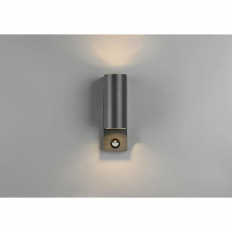 Applique murale d'extérieur Trio Roya Anthracite, 2 lumières, Détecteur de mouvement