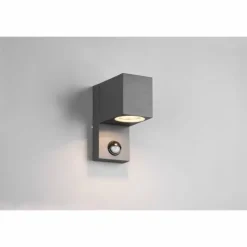 Applique murale d'extérieur Trio Roya Anthracite, 1 lumière, Détecteur de mouvement