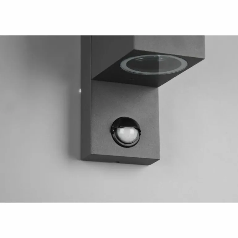 Applique murale d'extérieur Trio Roya Anthracite, 1 lumière, Détecteur de mouvement