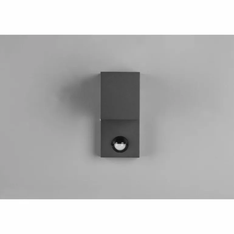 Applique murale d'extérieur Trio Roya Anthracite, 1 lumière, Détecteur de mouvement