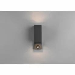 Applique murale d'extérieur Trio Roya Anthracite, 2 lumières, Détecteur de mouvement