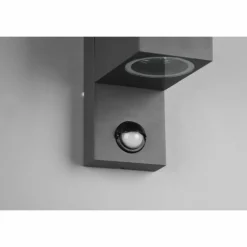 Applique murale d'extérieur Trio Roya Anthracite, 2 lumières, Détecteur de mouvement