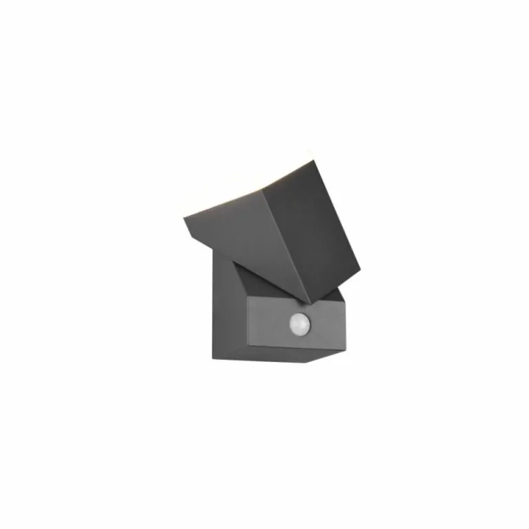 Applique murale d'extérieur Trio Avon LED Anthracite, 1 lumière, Détecteur de mouvement