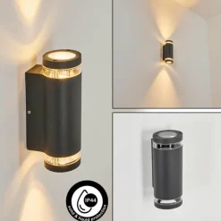 Applique murale d'extérieur Poupas Anthracite, 2 lumières