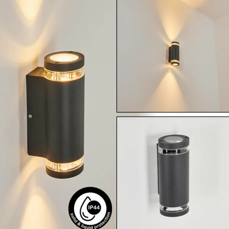 Applique murale d'extérieur Poupas Anthracite, 2 lumières