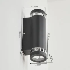 Applique murale d'extérieur Poupas Anthracite, 2 lumières