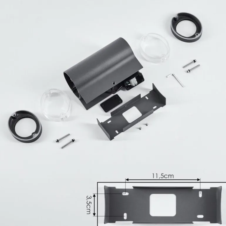 Applique murale d'extérieur Poupas Anthracite, 2 lumières