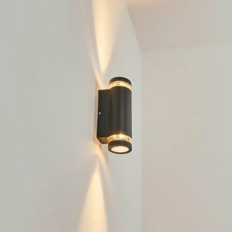 Applique murale d'extérieur Poupas Anthracite, 2 lumières