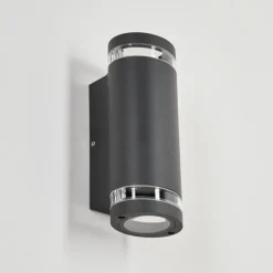 Applique murale d'extérieur Poupas Anthracite, 2 lumières