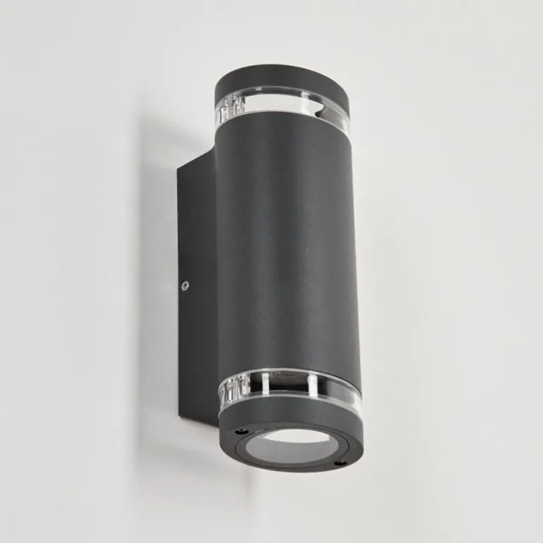 Applique murale d'extérieur Poupas Anthracite, 2 lumières