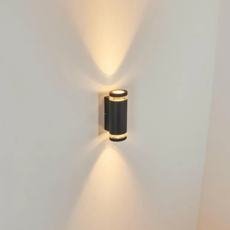 Applique murale d'extérieur Poupas Anthracite, 2 lumières