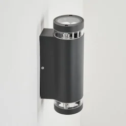 Applique murale d'extérieur Poupas Anthracite, 2 lumières