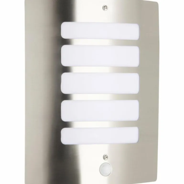 Applique murale d'extérieur Brilliant Gordy Argenté, 1 lumière, Détecteur de mouvement