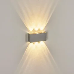 Applique murale d'extérieur Morenos LED Argenté, Blanc, 6 lumières