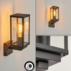 Applique murale d'extérieur Lapa Couleur bois, Noir, 1 lumière