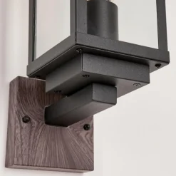 Applique murale d'extérieur Lapa Couleur bois, Noir, 1 lumière
