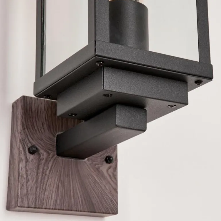Applique murale d'extérieur Lapa Couleur bois, Noir, 1 lumière