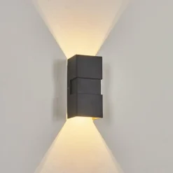 Applique murale d'extérieur Coorabie LED Noir, 2 lumières