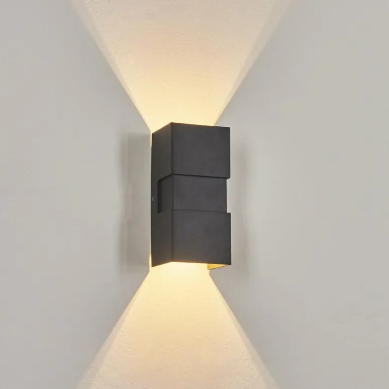 Applique murale d'extérieur Coorabie LED Noir, 2 lumières