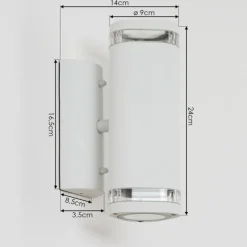 Applique murale d'extérieur Amyton Blanc, 2 lumières