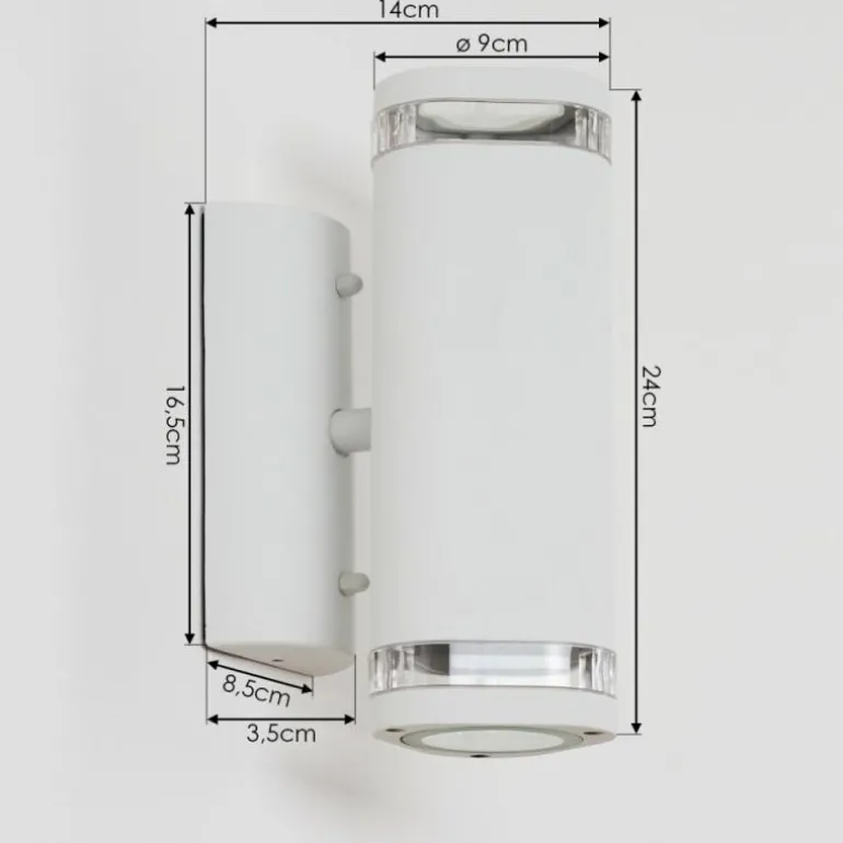 Applique murale d'extérieur Amyton Blanc, 2 lumières