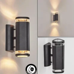 Applique murale d'extérieur Amyton Noir, 2 lumières