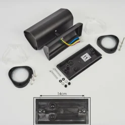 Applique murale d'extérieur Amyton Noir, 2 lumières