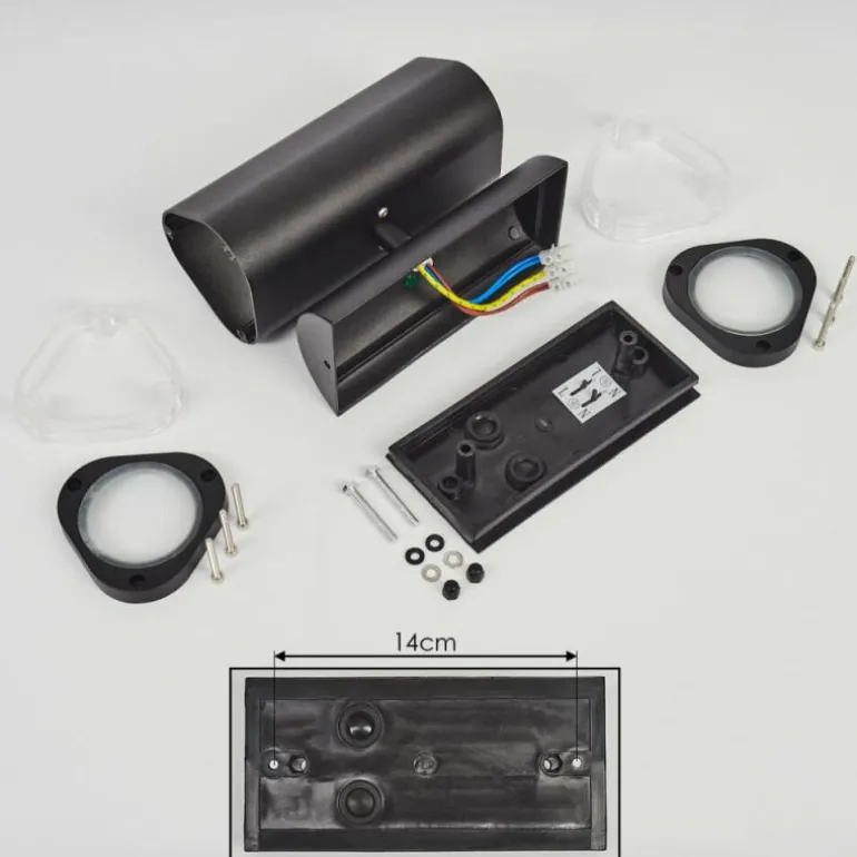 Applique murale d'extérieur Amyton Noir, 2 lumières