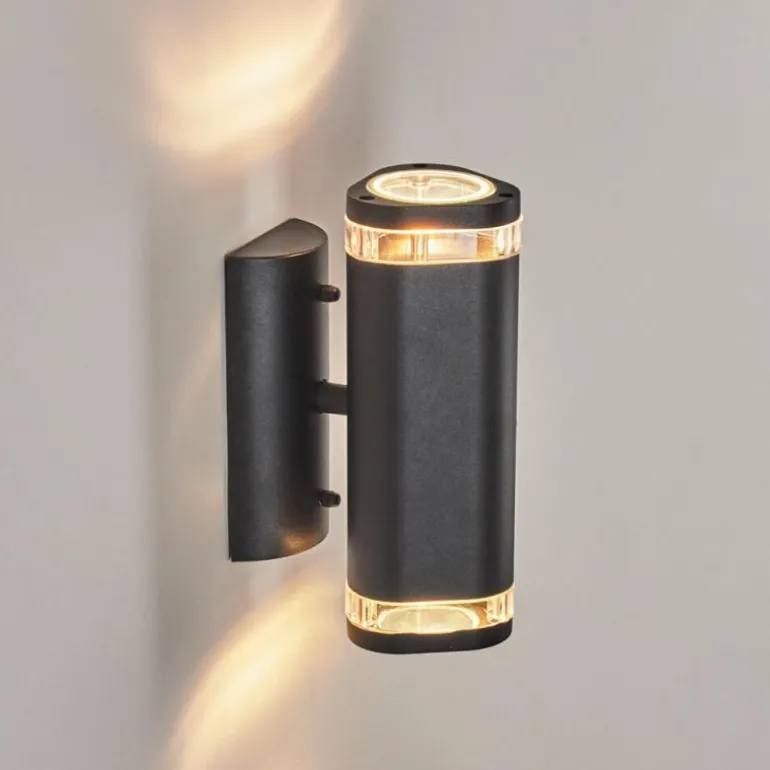 Applique murale d'extérieur Amyton Noir, 2 lumières