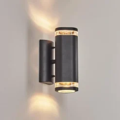 Applique murale d'extérieur Amyton Noir, 2 lumières