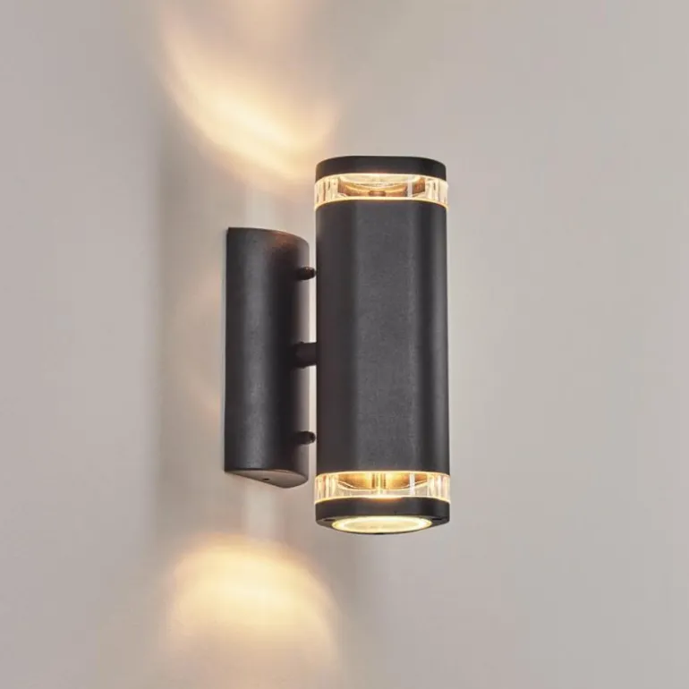 Applique murale d'extérieur Amyton Noir, 2 lumières