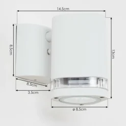 Applique murale d'extérieur Amyton Blanc, 1 lumière