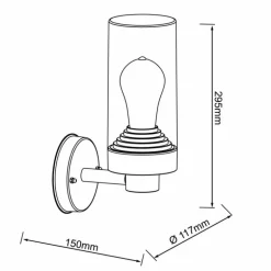 Applique murale d'extérieur Brilliant Masham Noir, 1 lumière