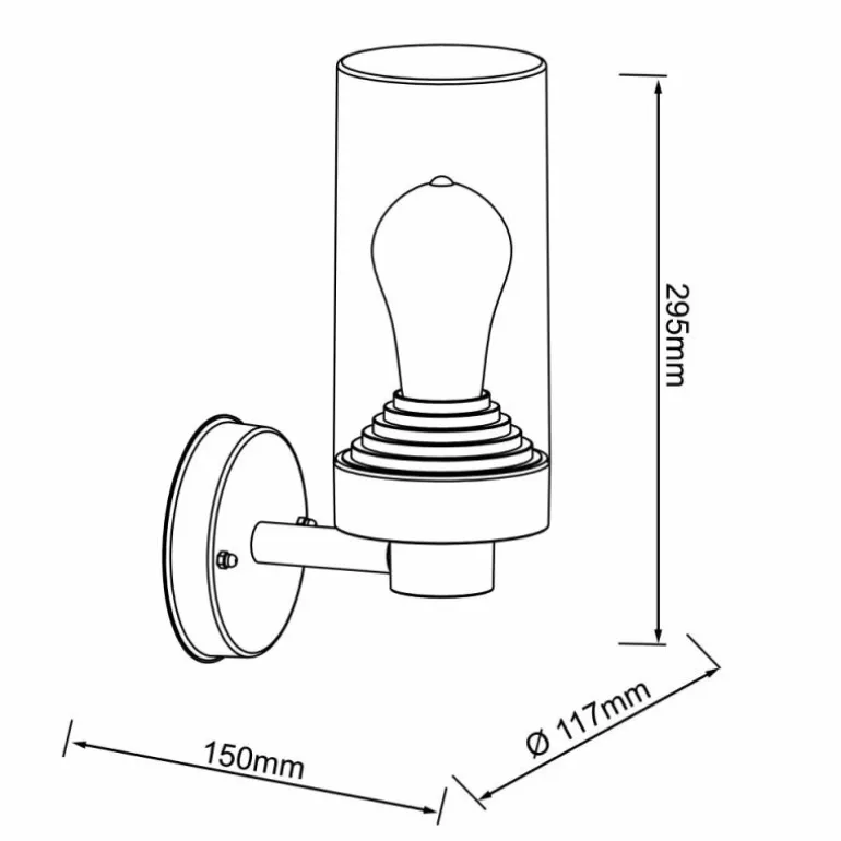 Applique murale d'extérieur Brilliant Masham Noir, 1 lumière