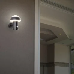 Applique murale d'extérieur Brilliant Ilton LED Noir, 1 lumière, Détecteur de mouvement