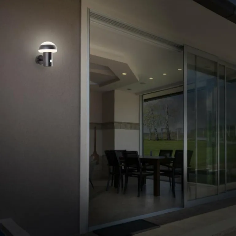 Applique murale d'extérieur Brilliant Ilton LED Noir, 1 lumière, Détecteur de mouvement