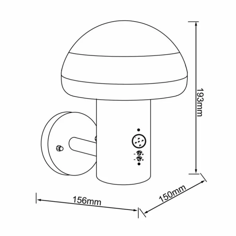 Applique murale d'extérieur Brilliant Ilton LED Noir, 1 lumière, Détecteur de mouvement