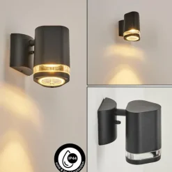 Applique murale d'extérieur Amyton Noir, 1 lumière