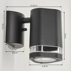 Applique murale d'extérieur Amyton Noir, 1 lumière