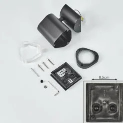 Applique murale d'extérieur Amyton Noir, 1 lumière