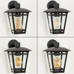 Applique murale d'extérieur Ausipar Noir, 1 lumière