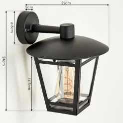 Applique murale d'extérieur Ausipar Noir, 1 lumière