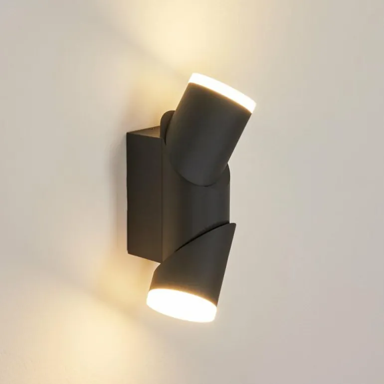 Applique murale d'extérieur Hoods LED Anthracite, Blanc, 1 lumière