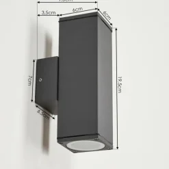 Applique murale d'extérieur Oatlands Anthracite, Blanc, 2 lumières