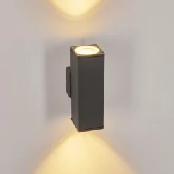 Applique murale d'extérieur Oatlands Anthracite, Blanc, 2 lumières